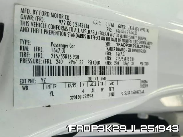 1FADP3K29JL251943 фото 2