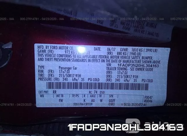 1FADP3N20HL304163 фото 10