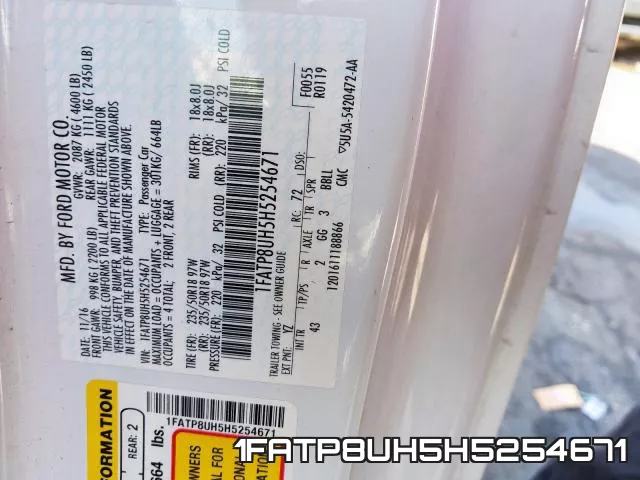 1FATP8UH5H5254671 фото 2