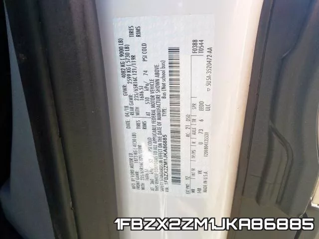 1FBZX2ZM1JKA86885 фото 2
