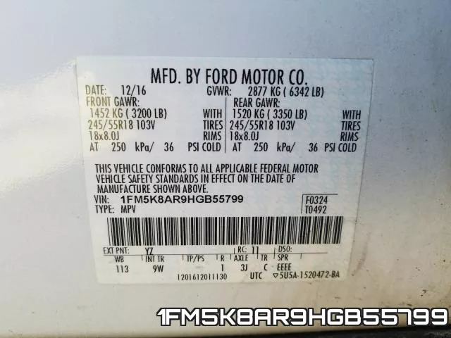 1FM5K8AR9HGB55799 фото 2
