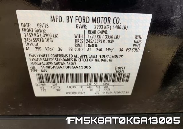 1FM5K8AT0KGA13005 фото 2
