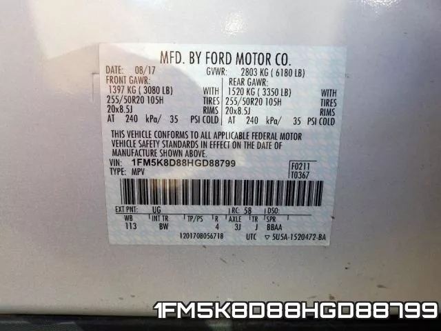 1FM5K8D88HGD88799 фото 2