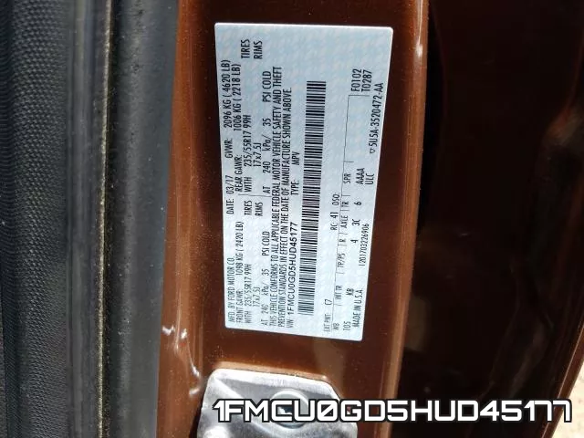 1FMCU0GD5HUD45177 фото 2