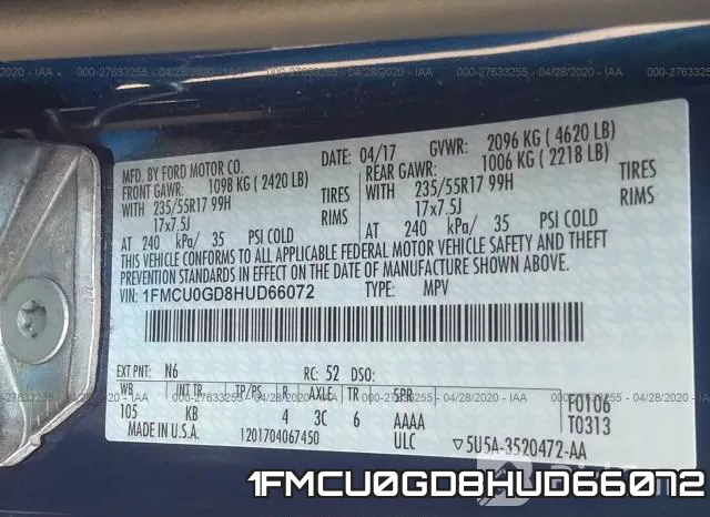 1FMCU0GD8HUD66072 фото 10