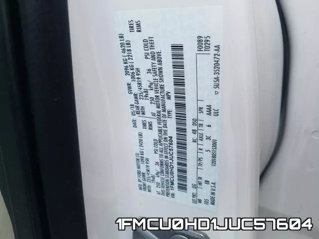 1FMCU0HD1JUC57604 фото 2