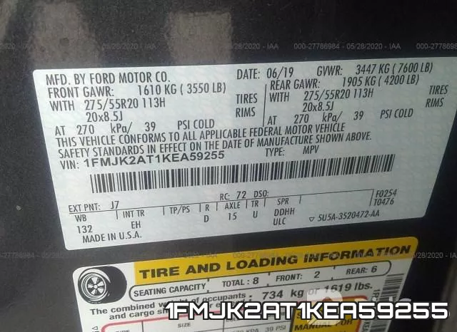 1FMJK2AT1KEA59255 фото 10
