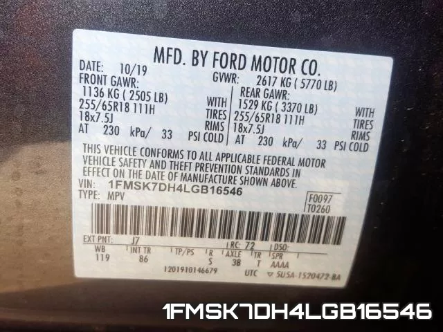 1FMSK7DH4LGB16546 фото 2
