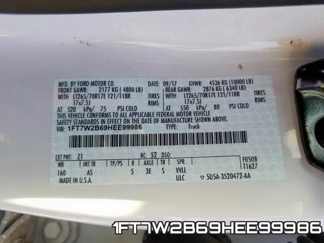1FT7W2B69HEE99986 фото 2