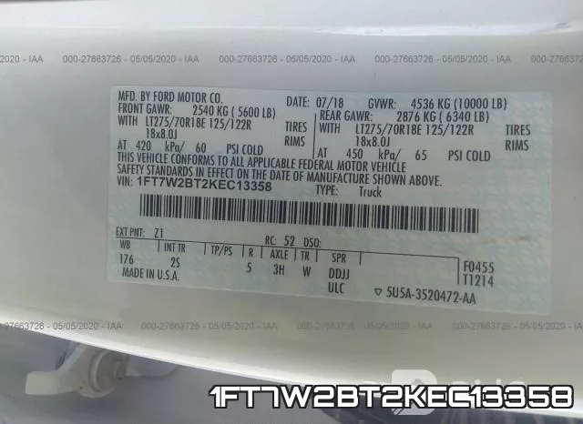 1FT7W2BT2KEC13358 фото 10