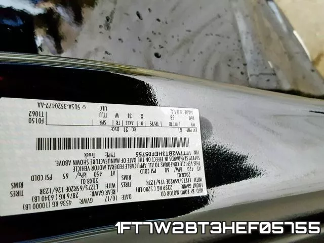 1FT7W2BT3HEF05755 фото 2