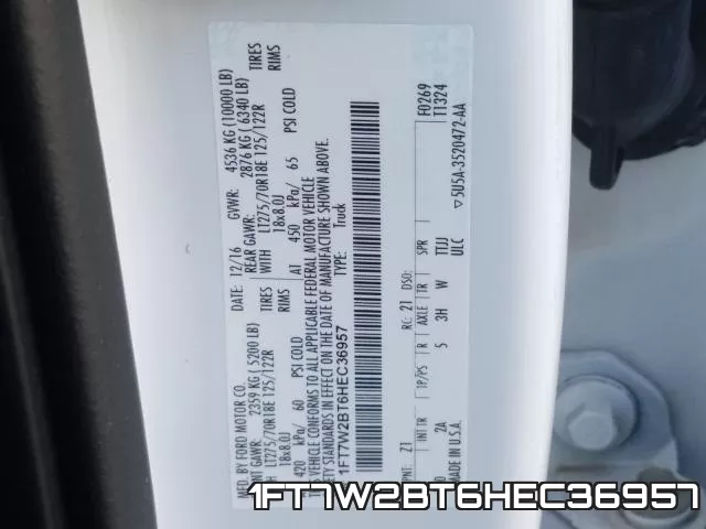1FT7W2BT6HEC36957 фото 2