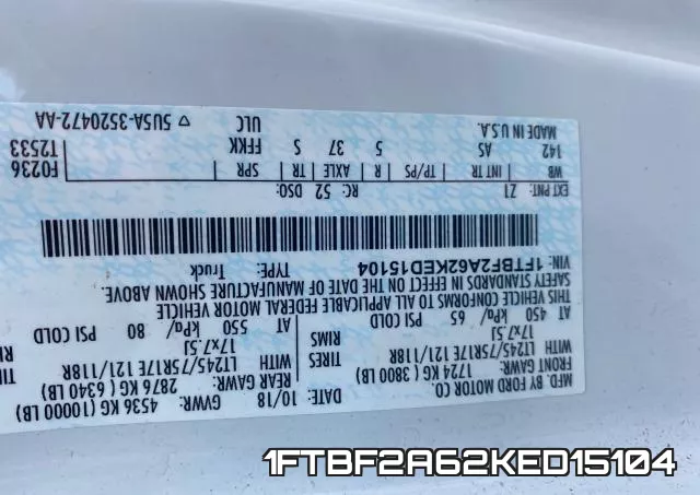 1FTBF2A62KED15104 фото 2