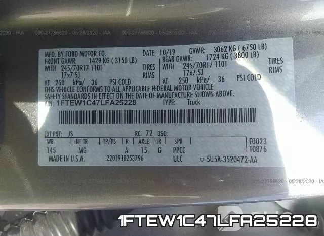 1FTEW1C47LFA25228 фото 10
