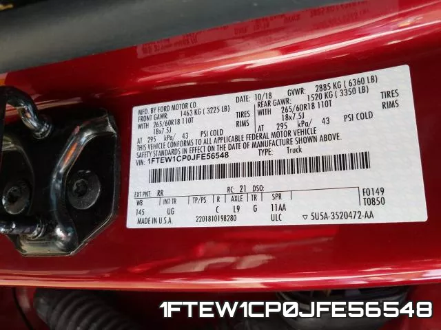 1FTEW1CP0JFE56548 фото 2