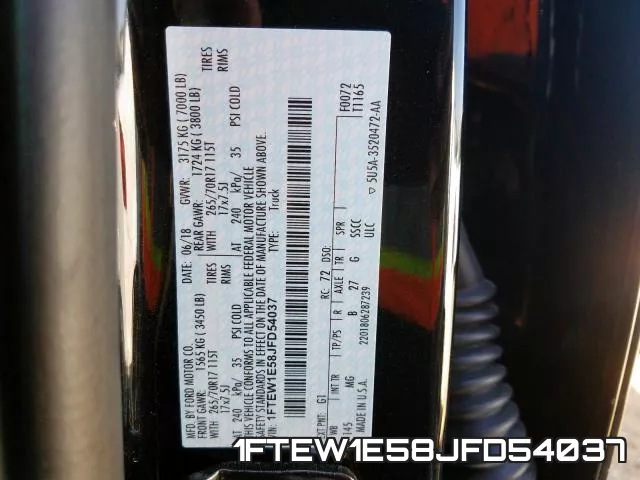 1FTEW1E58JFD54037 фото 2