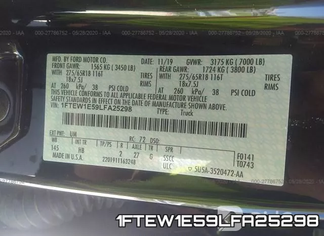 1FTEW1E59LFA25298 фото 10