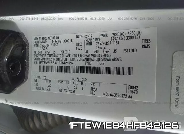 1FTEW1E84HFB42126 фото 10