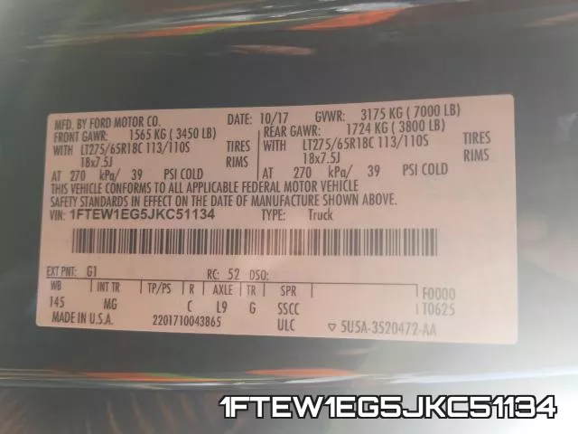 1FTEW1EG5JKC51134 фото 2