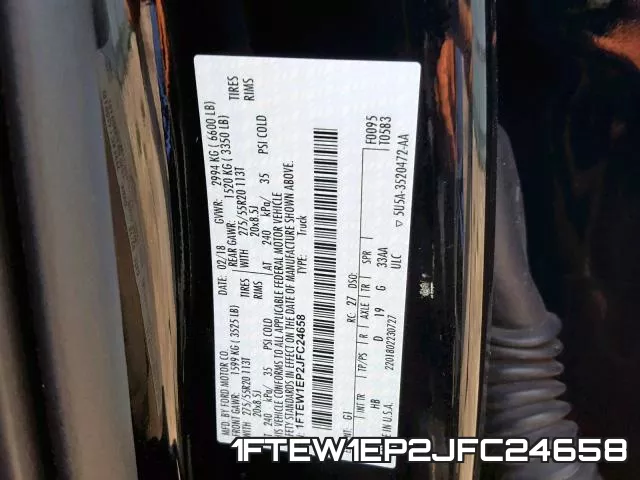 1FTEW1EP2JFC24658 фото 2