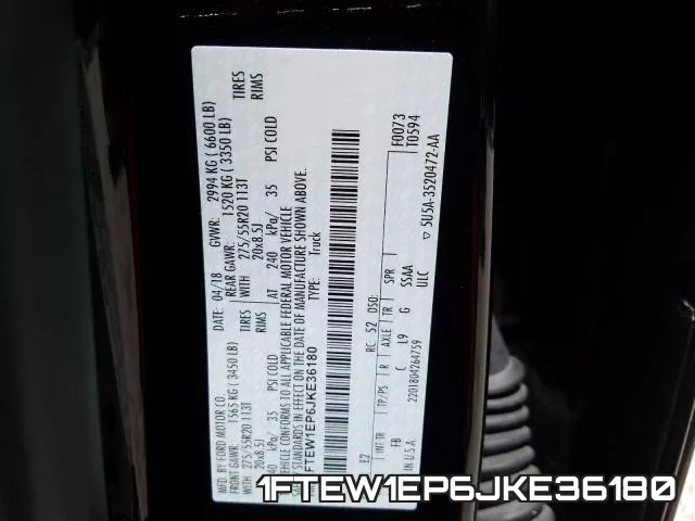 1FTEW1EP6JKE36180 фото 2