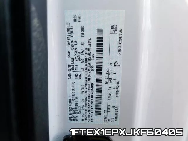 1FTEX1CPXJKF60405 фото 2
