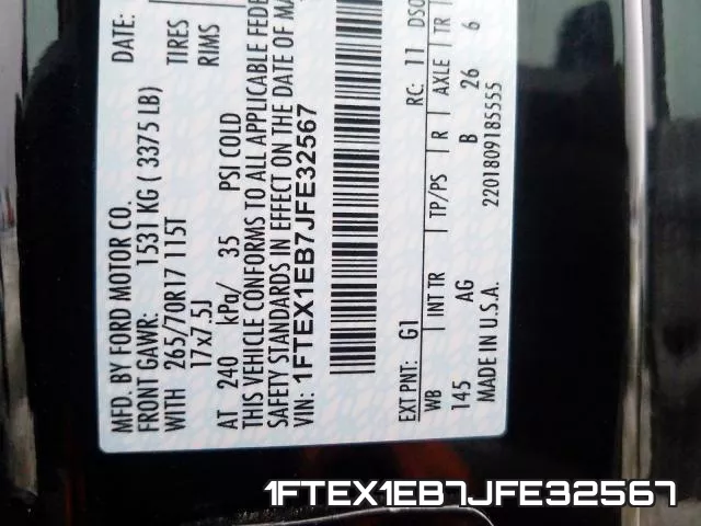 1FTEX1EB7JFE32567 фото 2