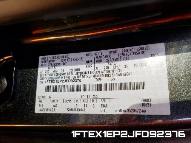 1FTEX1EP2JFD92376 фото 2