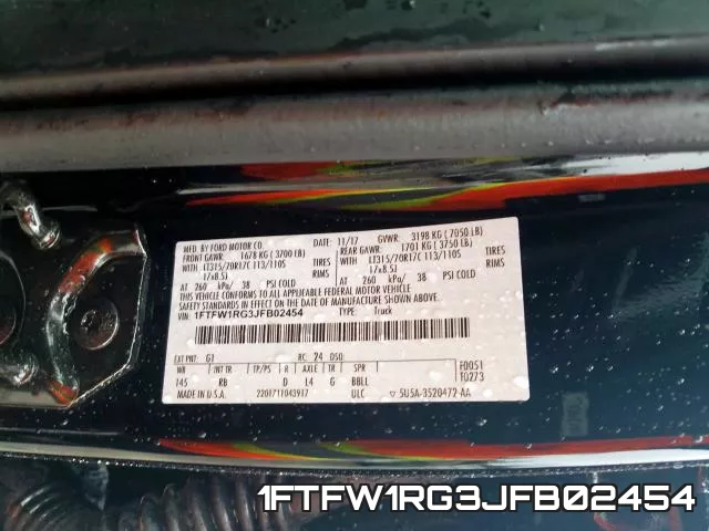 1FTFW1RG3JFB02454 фото 2