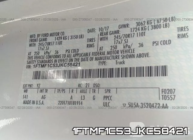 1FTMF1C53JKC58421 фото 10