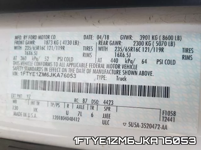 1FTYE1ZM6JKA76053 фото 2