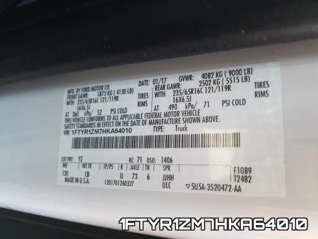 1FTYR1ZM7HKA64010 фото 2