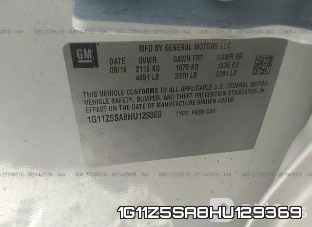 1G11Z5SA8HU129369 фото 10