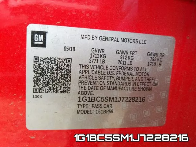 1G1BC5SM1J7228216 фото 2