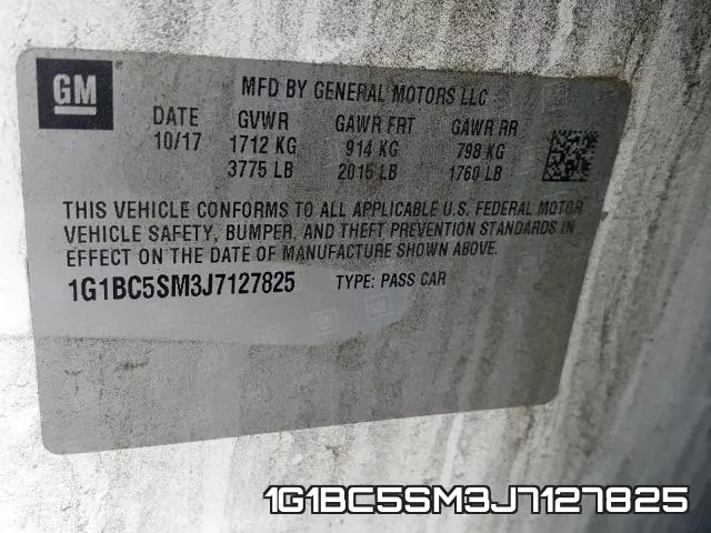 1G1BC5SM3J7127825 фото 2