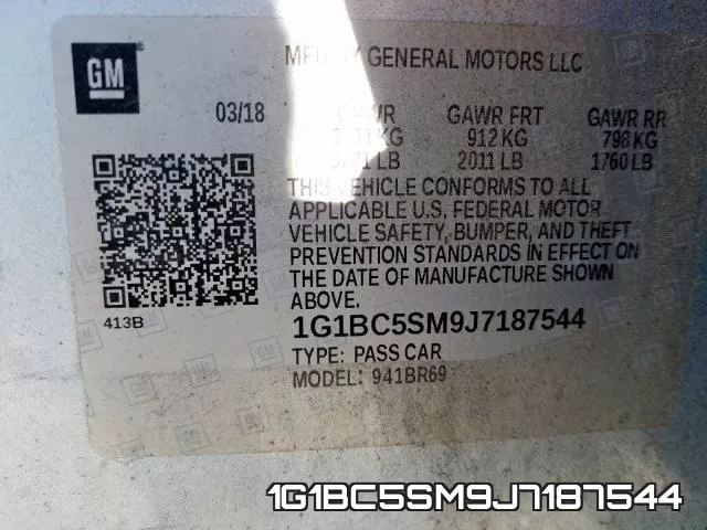 1G1BC5SM9J7187544 фото 2