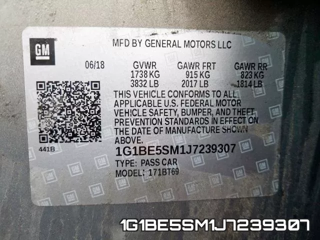 1G1BE5SM1J7239307 фото 2