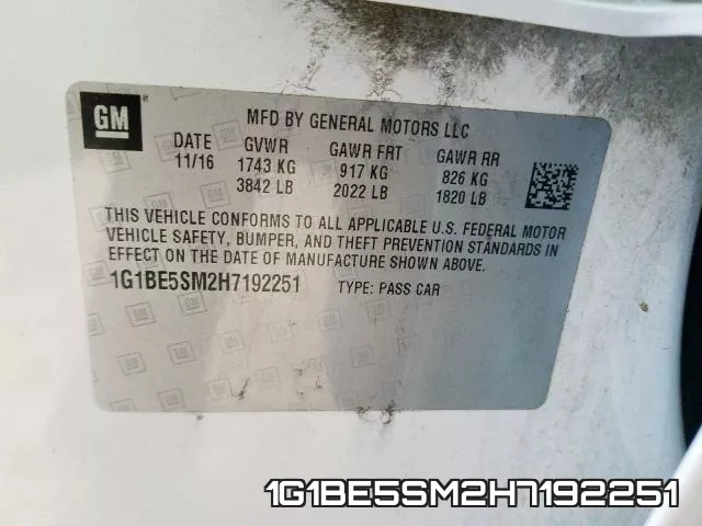 1G1BE5SM2H7192251 фото 2