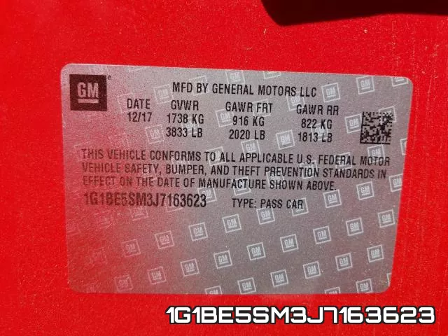 1G1BE5SM3J7163623 фото 2