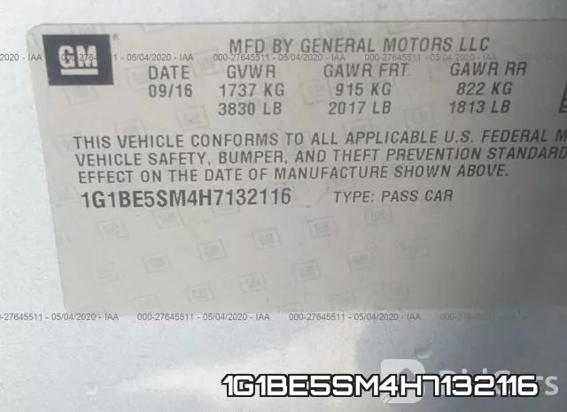 1G1BE5SM4H7132116 фото 10