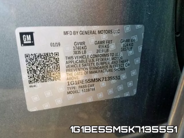 1G1BE5SM5K7135551 фото 2