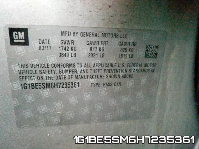 1G1BE5SM6H7235361 фото 2