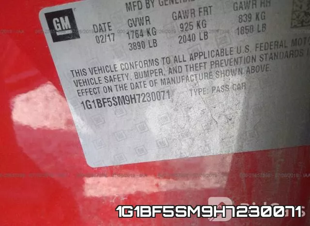 1G1BF5SM9H7230071 фото 10
