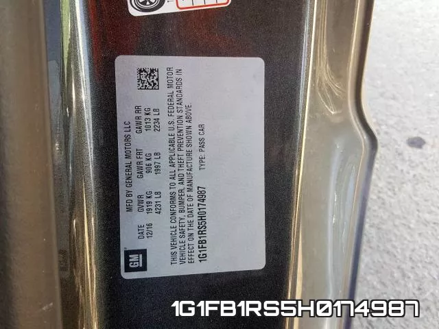 1G1FB1RS5H0174987 фото 2
