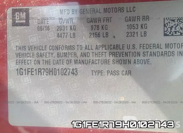 1G1FE1R79H0102743 фото 10