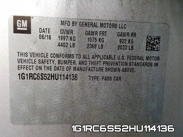 1G1RC6S52HU114136 фото 2