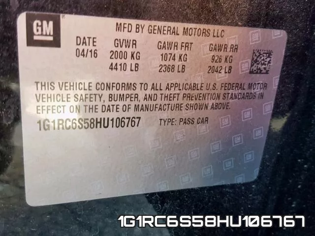 1G1RC6S58HU106767 фото 2