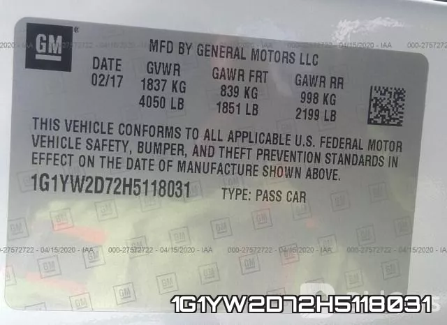 1G1YW2D72H5118031 фото 10