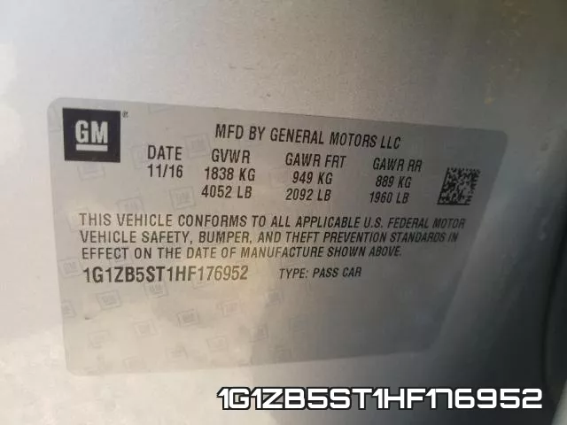 1G1ZB5ST1HF176952 фото 2