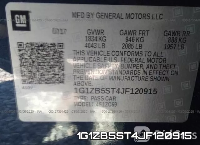 1G1ZB5ST4JF120915 фото 10
